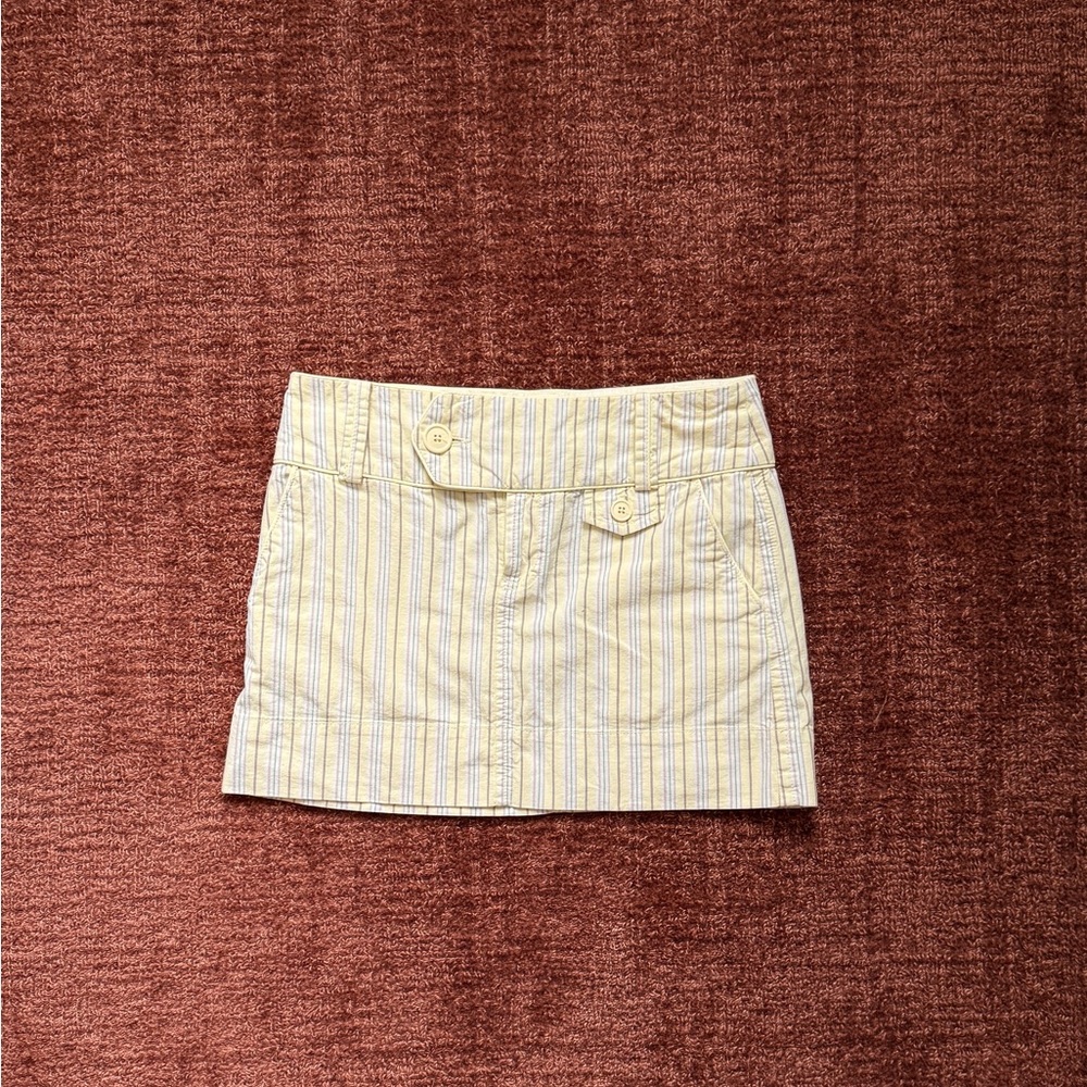 Vintage American Eagle Yellow Striped Mini Skirt Size 0